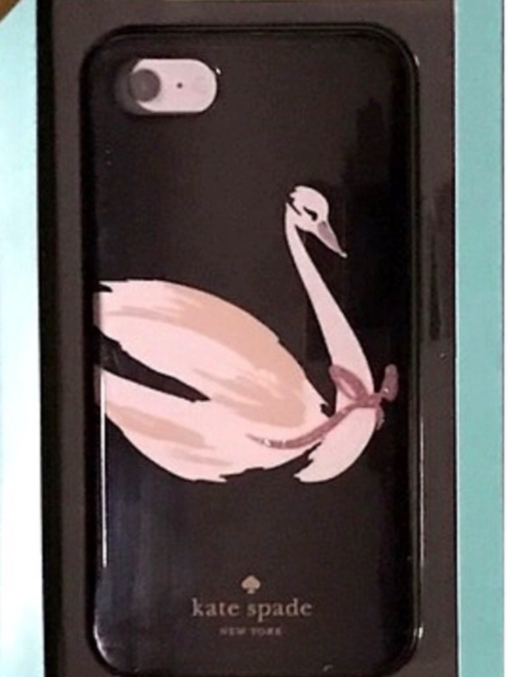 Kate Spade Swan Around iPhone Hybrid Hardshell 7 Plus Case New! Pink Black - Picture 2 of 3